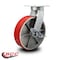 Service Caster 12'' Extra Heavy Duty Red Poly on Cast Iron Wheel Swivel Caster with Brake CRAN-SCC-KP92S1230-PUR-RS-SLB - alternate 2